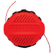 Photo of Craftsman replacement trimmer line spool, SKU CMZST260H, red and black, top view, for string trimmers.